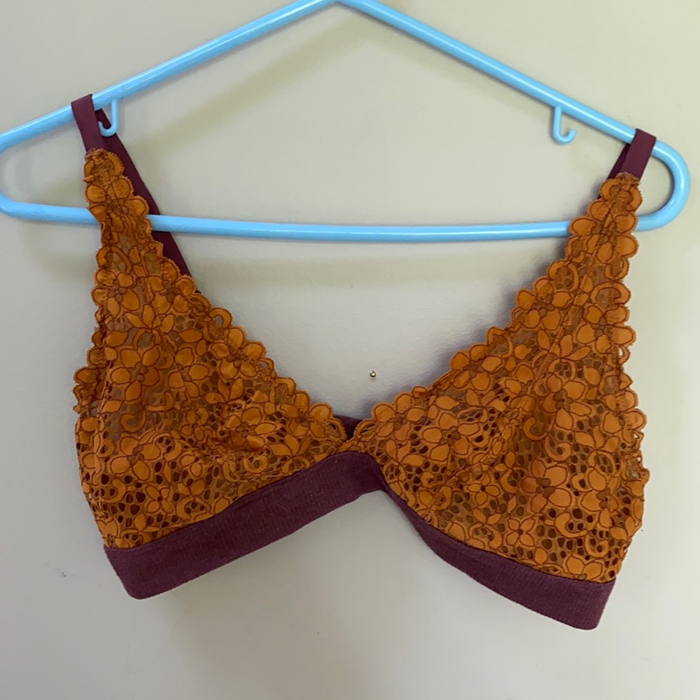 Mustard and Purple Unlined Bra